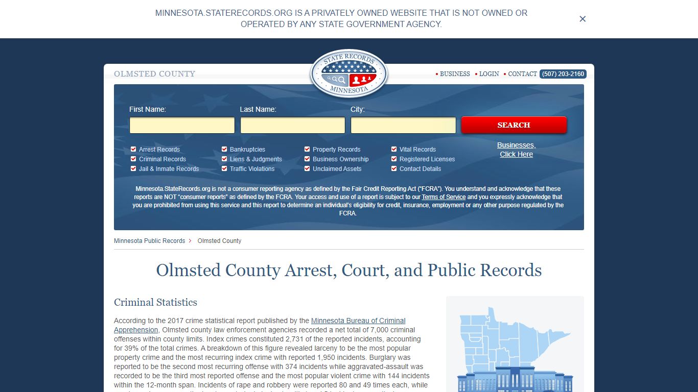 Olmsted County Arrest, Court, and Public Records